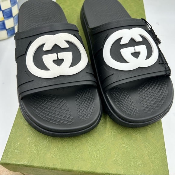 Men’s Gucci interlocking G rubber pool slide size 8, made in Italy main image 8